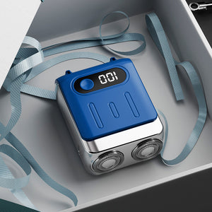 Blue Electric Shaver | Compact & Portable | USB Rechargeable with Digital Display | Ergonomic Design