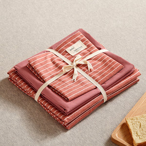 Red Bedding Set | 4-Piece Cotton | 1.5m/1.8m Bed | Duvet Cover 200x230cm | Soft & Durable