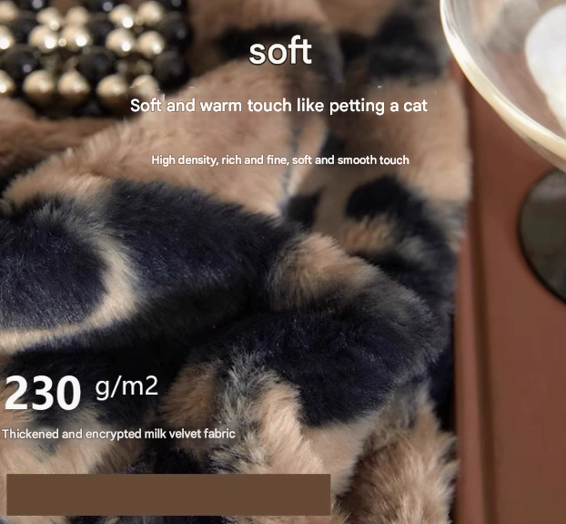 Khaki Luxury Winter Faux Rabbit Fur Bedding Set | 4-Piece Melange Plush Set | 1.8m Beds | 200x230cm Duvet Cover