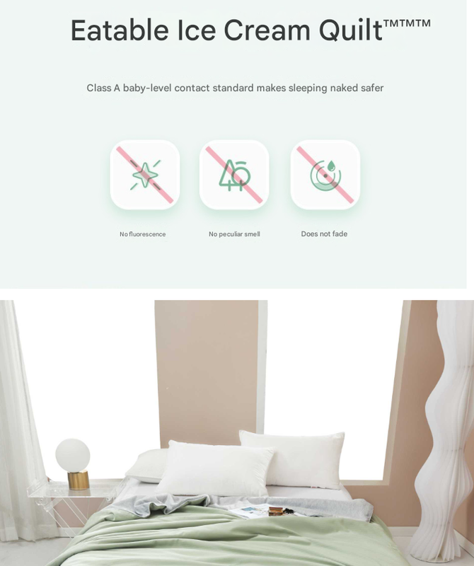 Green Cotton Summer Quilt | Soft & Breathable | Lightweight Blanket for Air-Conditioned Spaces