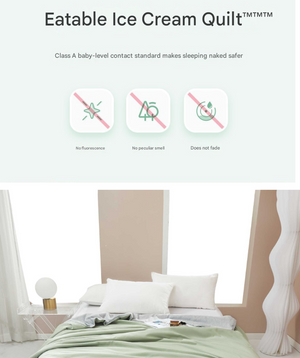 Green Cotton Summer Quilt | Soft & Breathable | Lightweight Blanket for Air-Conditioned Spaces