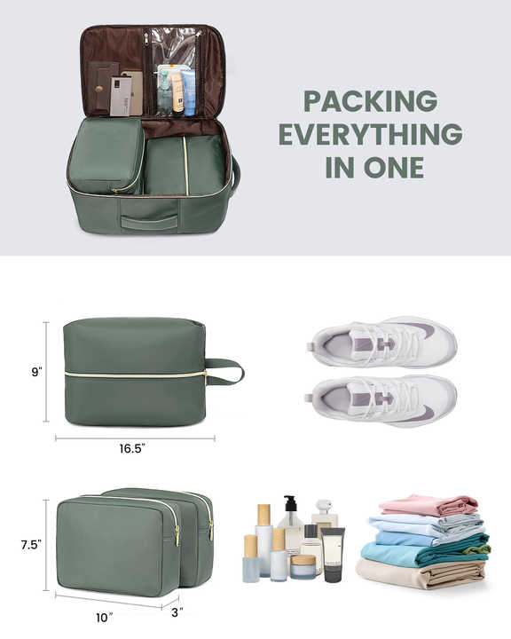 Large Travel Backpack | Bean Green | 40L Capacity | Business & Travel | Expandable Compartments | Durable Fabric