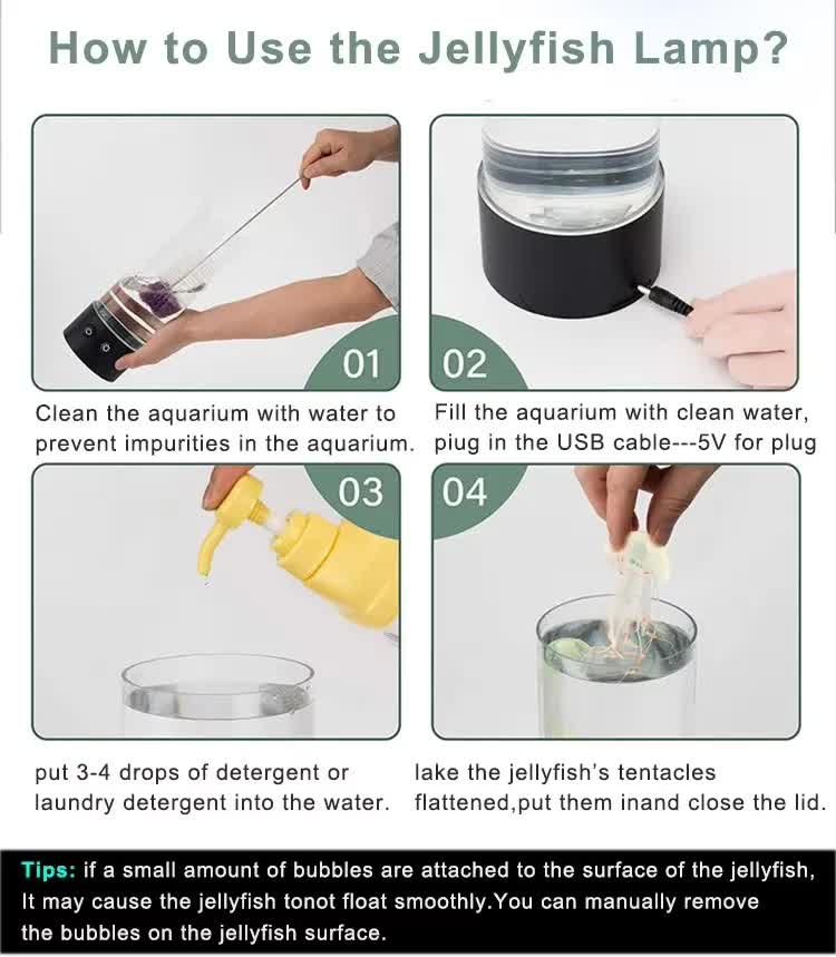 LED Jellyfish Night Light | Creative Lamp for Bedrooms & Kids' Rooms