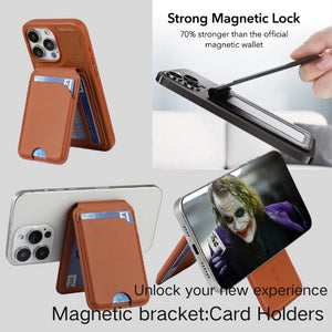 Black MagSafe Magnetic Wallet with Stand | PU Leather Card Holder for iPhone | Ultra-Slim Design