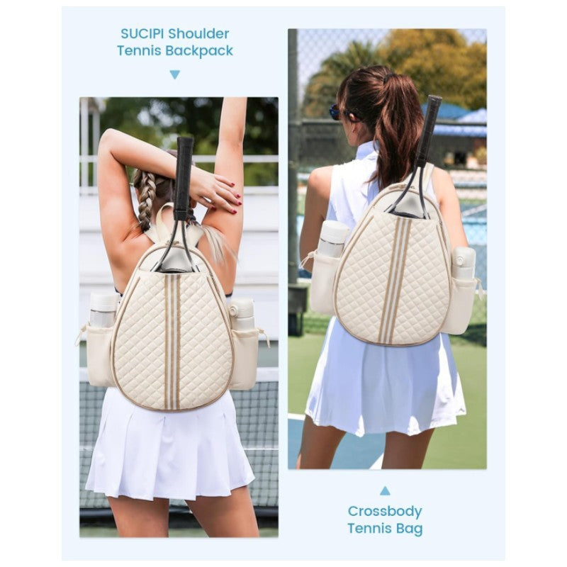 Off White Tennis Racket Backpack | Lightweight & Waterproof | Multifunctional Sling Bag | Unisex