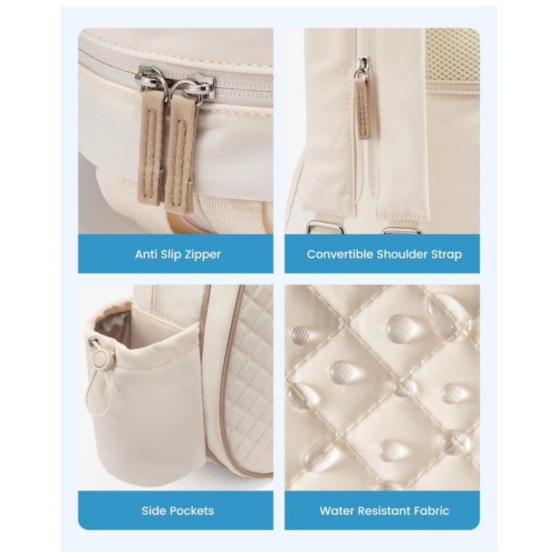 Off White Tennis Racket Backpack | Lightweight & Waterproof | Multifunctional Sling Bag | Unisex