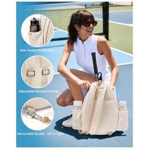 Off White Tennis Racket Backpack | Lightweight & Waterproof | Multifunctional Sling Bag | Unisex