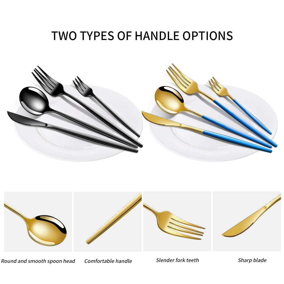 Green And Gold Patchwork Colours | 410 Stainless Steel | 16-Piece Flatware Set | Elegant Dinnerware | Knife Fork Spoon | Service for 4