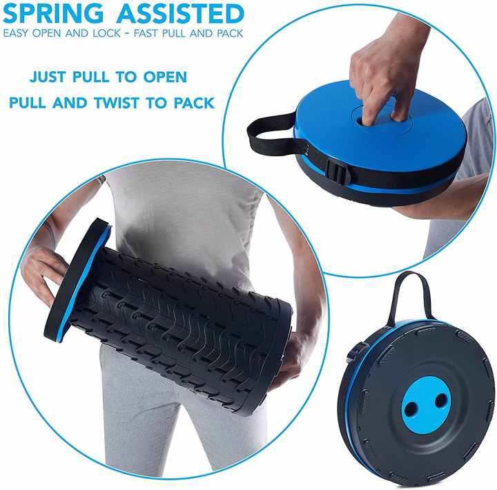 Portable Outdoor Telescopic Folding Stool | Blue | 100 Buckles | Lightweight & Compact for Fishing, Camping, Travel