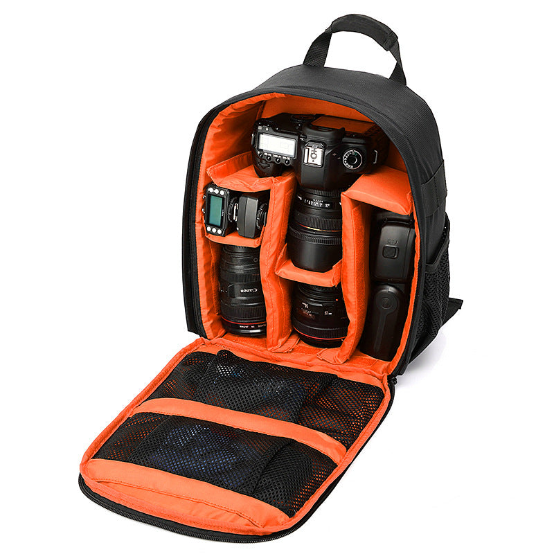 Water-Resistant DSLR Camera Backpack | Orange Lining | Tripod Holder | Lightweight & Spacious for Outdoor Photography (Camera & Accessories Not Included)