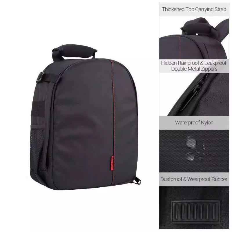Water-Resistant DSLR Camera Backpack | Orange Lining | Tripod Holder | Lightweight & Spacious for Outdoor Photography (Camera & Accessories Not Included)
