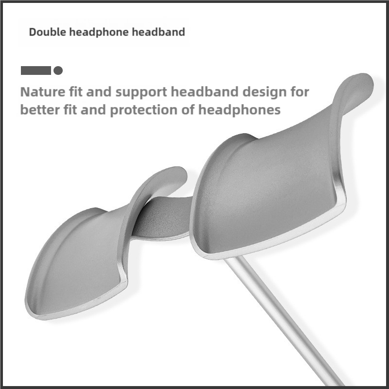 Silver | Dual Headphone Stand | Creative Double Hook | Aluminum Alloy Display Holder