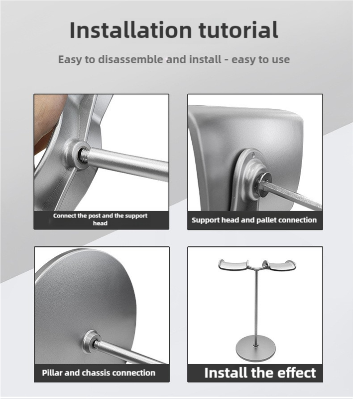 Silver | Dual Headphone Stand | Creative Double Hook | Aluminum Alloy Display Holder