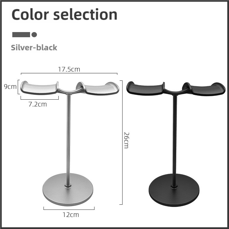 Silver | Dual Headphone Stand | Creative Double Hook | Aluminum Alloy Display Holder
