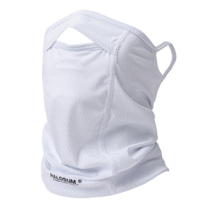 2 Pcs | White | UV Protection Breathable Cycling Face Mask with Ear Hooks | Summer Ice Silk Neck Gaiter | for Men and Women