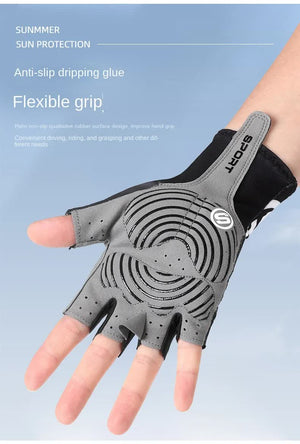 Size L Bright Green Breathable Half-Finger Cycling Gloves | Anti-Slip | Shockproof | Durable | for Men & Women