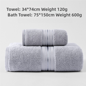 Luxury Cotton Towel Set | Towel + Bath Towel | Quick Dry | Extra Thick & Absorbent | Grey
