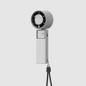 White Portable Turbo Handheld USB Rechargeable Fan | Digital Speed Display | High-Speed Cooling Fan for Outdoor Use