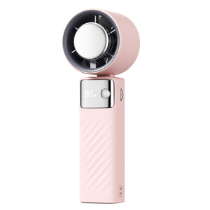 Pink Portable Turbo Handheld USB Rechargeable Fan | Digital Speed Display | High-Speed Cooling Fan for Outdoor Use