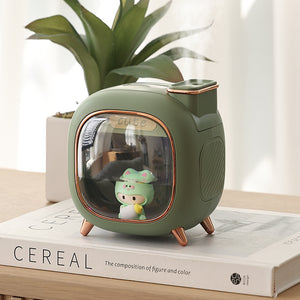 Green USB Desktop Dual Mist Cute Humidifier | Essential Oil Diffuser | 500ml Capacity | Quiet Aromatherapy for Bedroom & Office