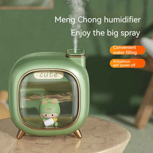 Off White USB Desktop Dual Mist Cute Humidifier | Essential Oil Diffuser | 500ml Capacity | Quiet Aromatherapy for Bedroom & Office