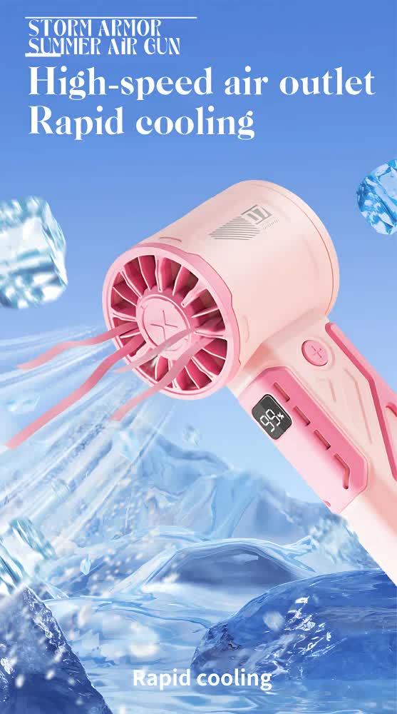 Pink 100-Speed Mecha Handheld Fan | USB Rechargeable High-Speed | Mini Fan | Powerful & Silent | Lightweight 150g | 6-8 Hour Battery Life