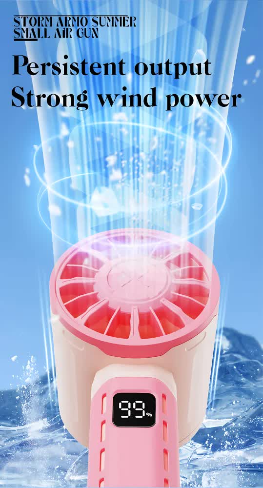Pink 100-Speed Mecha Handheld Fan | USB Rechargeable High-Speed | Mini Fan | Powerful & Silent | Lightweight 150g | 6-8 Hour Battery Life