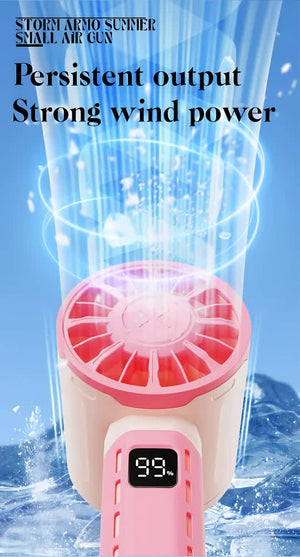 Pink 100-Speed Mecha Handheld Fan | USB Rechargeable High-Speed | Mini Fan | Powerful & Silent | Lightweight 150g | 6-8 Hour Battery Life