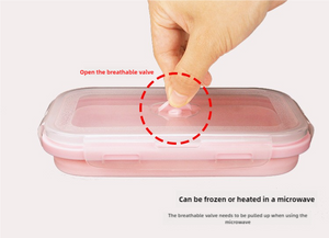 Pink Collapsible Silicone Bento Box Set | 4-Piece Food-Grade Microwave & Freezer Safe