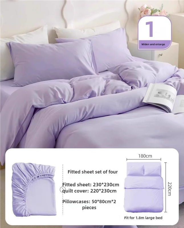 4 Packaging | Disposable Travel Bedding Set | Purple | Waterproof & Clean | 4-Piece Set for Twin Beds