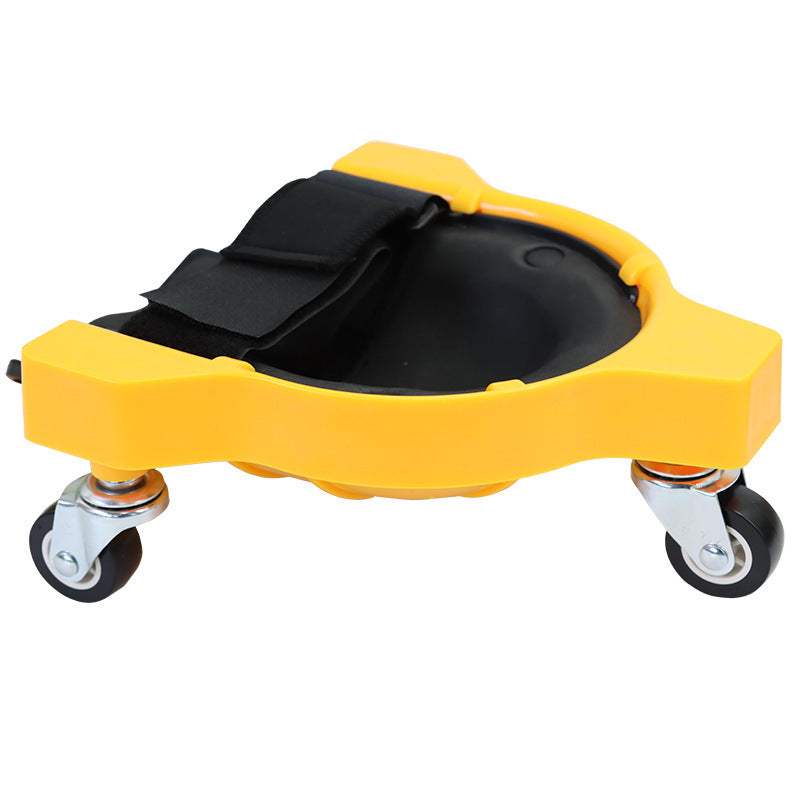 1 Pair Set Yellow Multi-Function Knee Pads with Swivel Wheels | Comfortable Knee Protection | Construction | Tiling | Woodworking