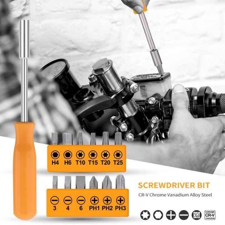 Household Tool Set | 24-Piece | Yellow | Complete Home Repair Kit with Tape Measure, Pliers & Hammer