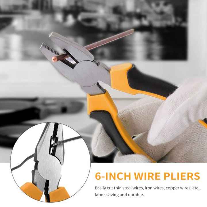 Household Tool Set | 24-Piece | Yellow | Complete Home Repair Kit with Tape Measure, Pliers & Hammer