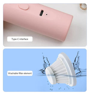 Mini Portable Wireless Dust Vacuum Cleaner | Blue | Powerful Handheld for Makeup Tables & Dust