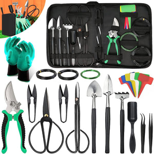 24-Piece Bonsai Tree Tool Kit | Gardening Starter Set | Complete Bonsai Care with Organizer Bag