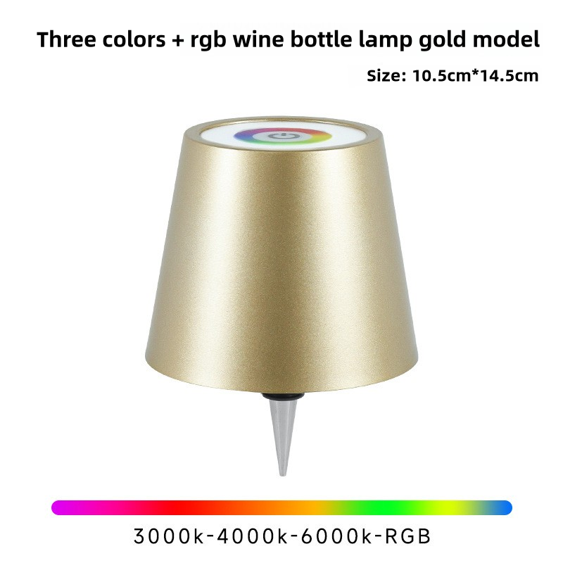 Gold RGB Color-Changing LED Bottle Lamp | Adjustable Smart Lighting for Home Decor