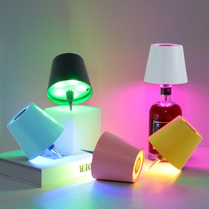 Gold RGB Color-Changing LED Bottle Lamp | Adjustable Smart Lighting for Home Decor