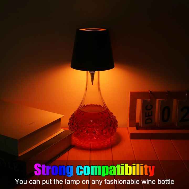 Gold RGB Color-Changing LED Bottle Lamp | Adjustable Smart Lighting for Home Decor