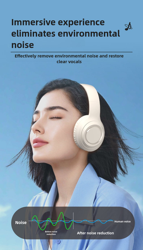 Black Wireless Headphones | 400mAh | 16H Playtime | SD Card & Aux Support