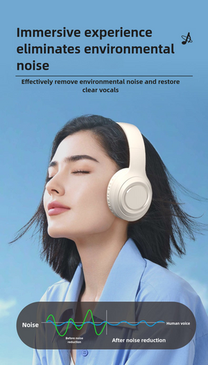 Blue Wireless Headphones | 400mAh | 16H Playtime | SD Card & Aux Support