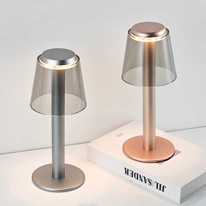 Gold Stylish Transparent Desk Lamp with Touch Control | LED | Type-C Charging | Simple & Modern Design