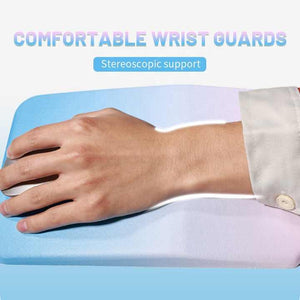 Gradual Blue Ergonomic PU Anti-Slip Mouse Pad with Wrist Support | Rectangular Gradient Desk Mat | Comfortable for Gaming & Office