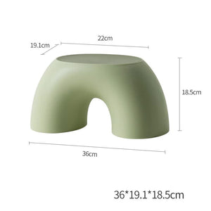 Green Minimalist Round Footstool | Anti-Slip Rainbow Design | Durable PP+Polypropylene | Home Shoe Bench