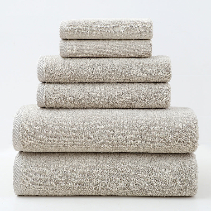 Cotton Towel Set | 6-Piece | Soft & Absorbent | Bath Towels for Adults | Beige