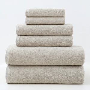 Cotton Towel Set | 6-Piece | Soft & Absorbent | Bath Towels for Adults | Beige
