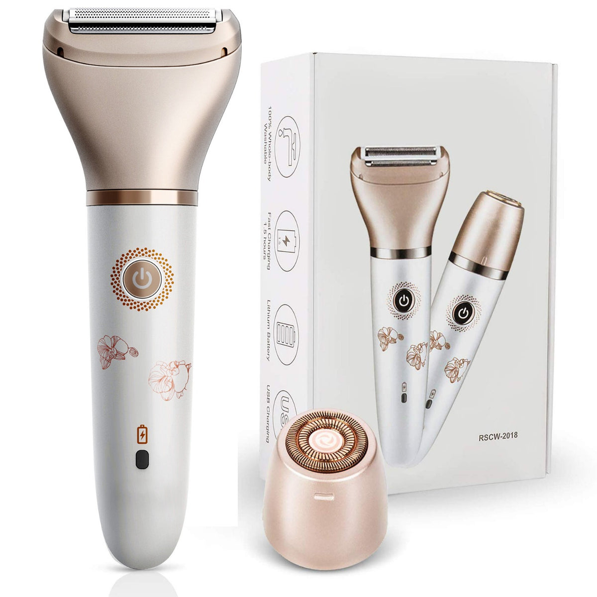 2-in-1 Women's Hair Removal Device | Electric Shaver & Facial Epilator | USB Rechargeable | Waterproof
