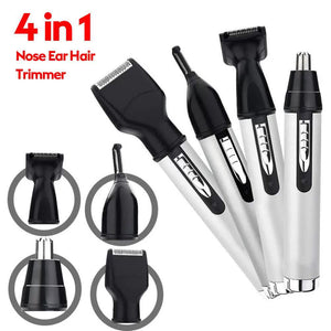 4-in-1 Electric Nose & Ear Hair Trimmer Set | USB Rechargeable Grooming Kit
