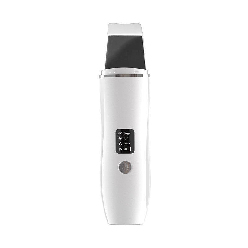 White Ultrasonic Skin Scrubber | Deep Pore Cleansing Facial Exfoliator | USB Type-C Charging