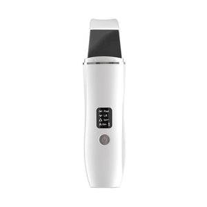 White Ultrasonic Skin Scrubber | Deep Pore Cleansing Facial Exfoliator | USB Type-C Charging