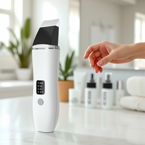 White Ultrasonic Skin Scrubber | Deep Pore Cleansing Facial Exfoliator | USB Type-C Charging